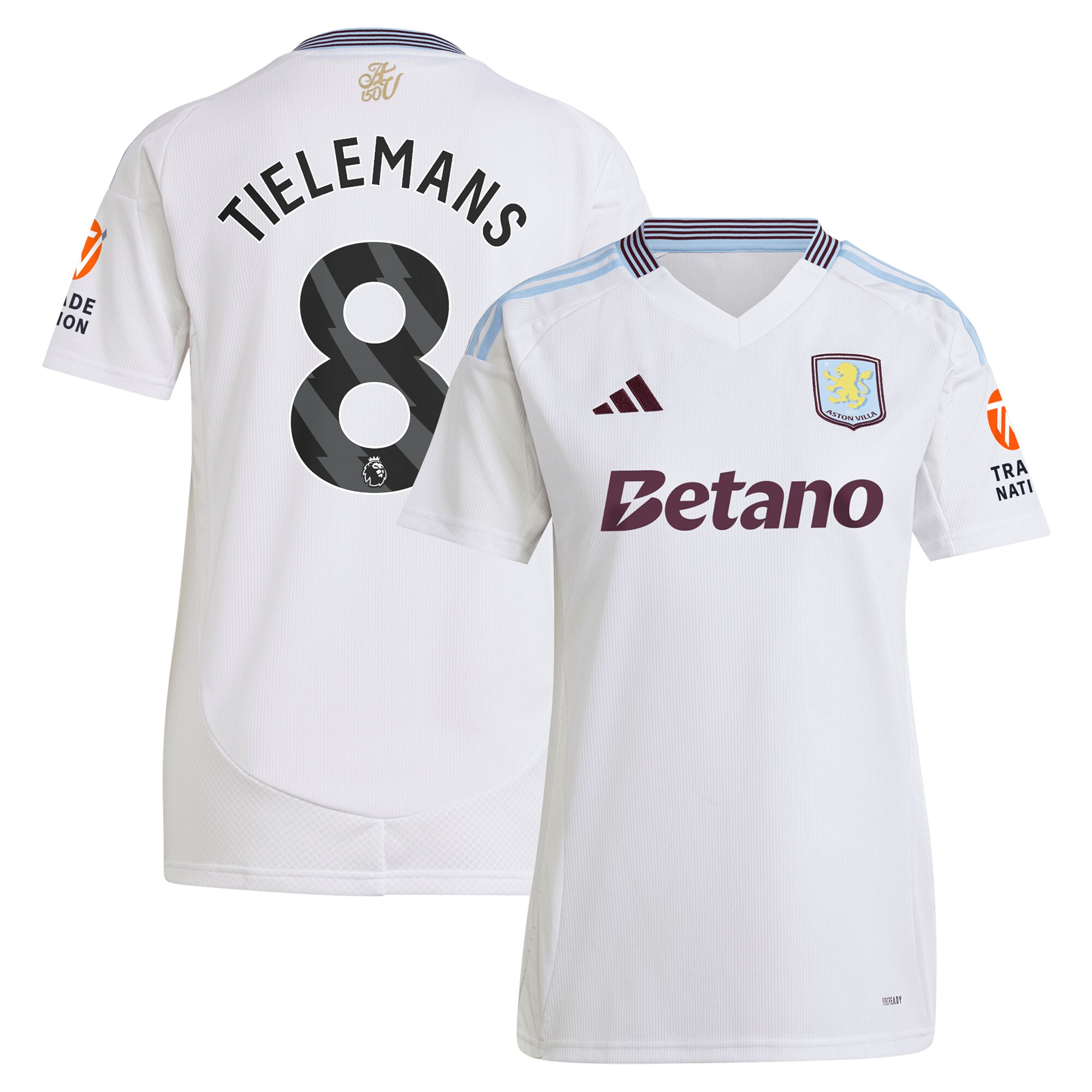 aston villa adidas away shirt 2024-25 – womens with tielemans 8 printing Collection | Authentic Aston Villa Shirts