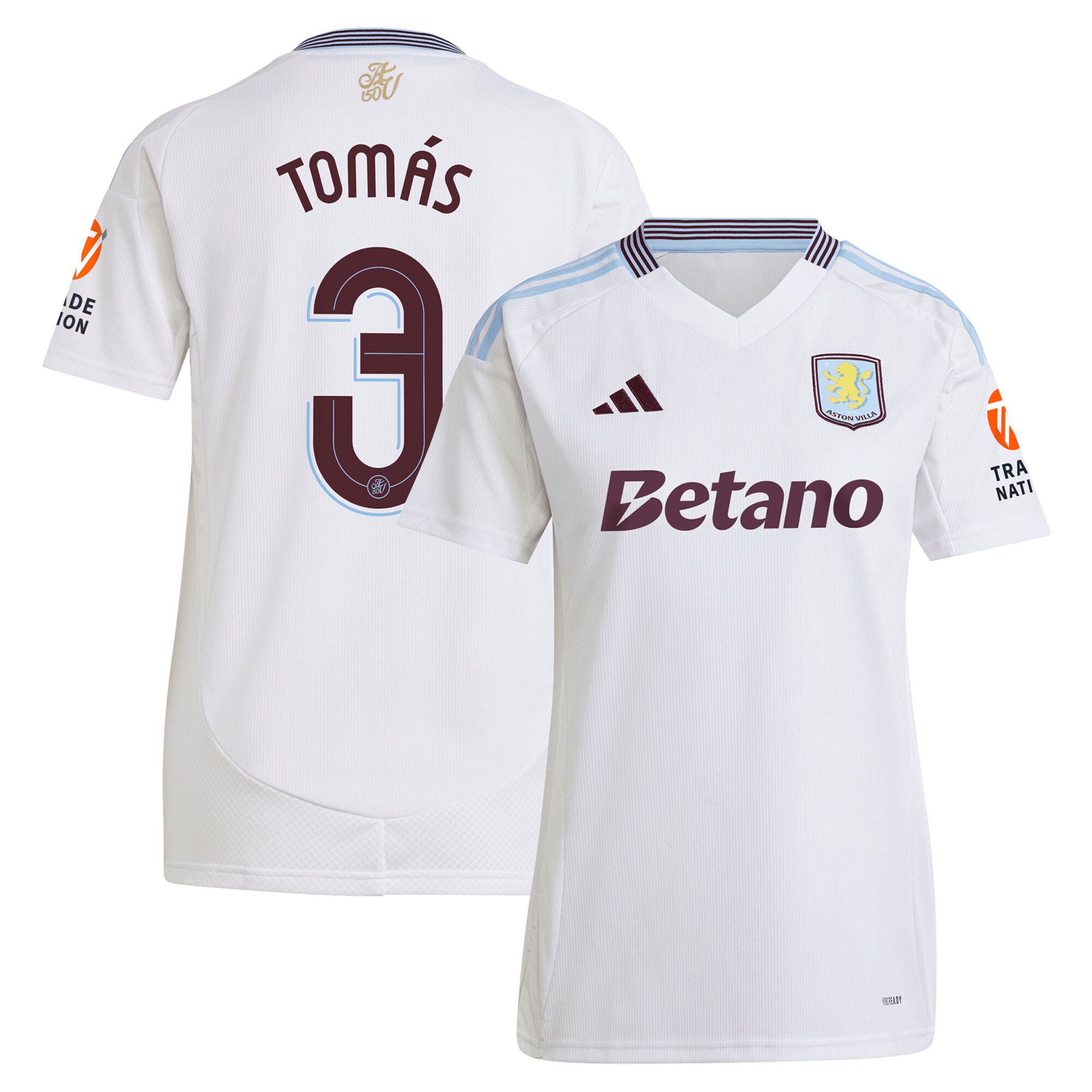 aston villa adidas away shirt 2024-25 – womens with tomás 3 cup printing Collection | Authentic Aston Villa Shirts