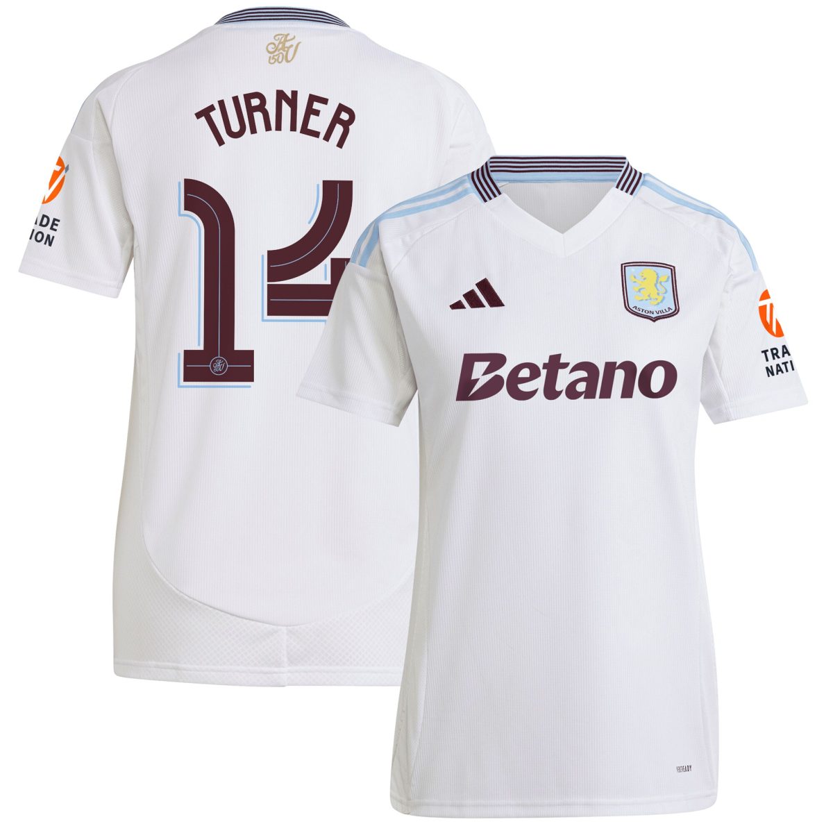 aston villa adidas away shirt 2024-25 – womens with turner 14 cup printing Collection | Authentic Aston Villa Shirts