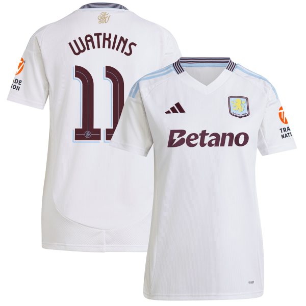 aston villa adidas away shirt 2024-25 – womens with watkins 11 cup printing Collection | Authentic Aston Villa Shirts