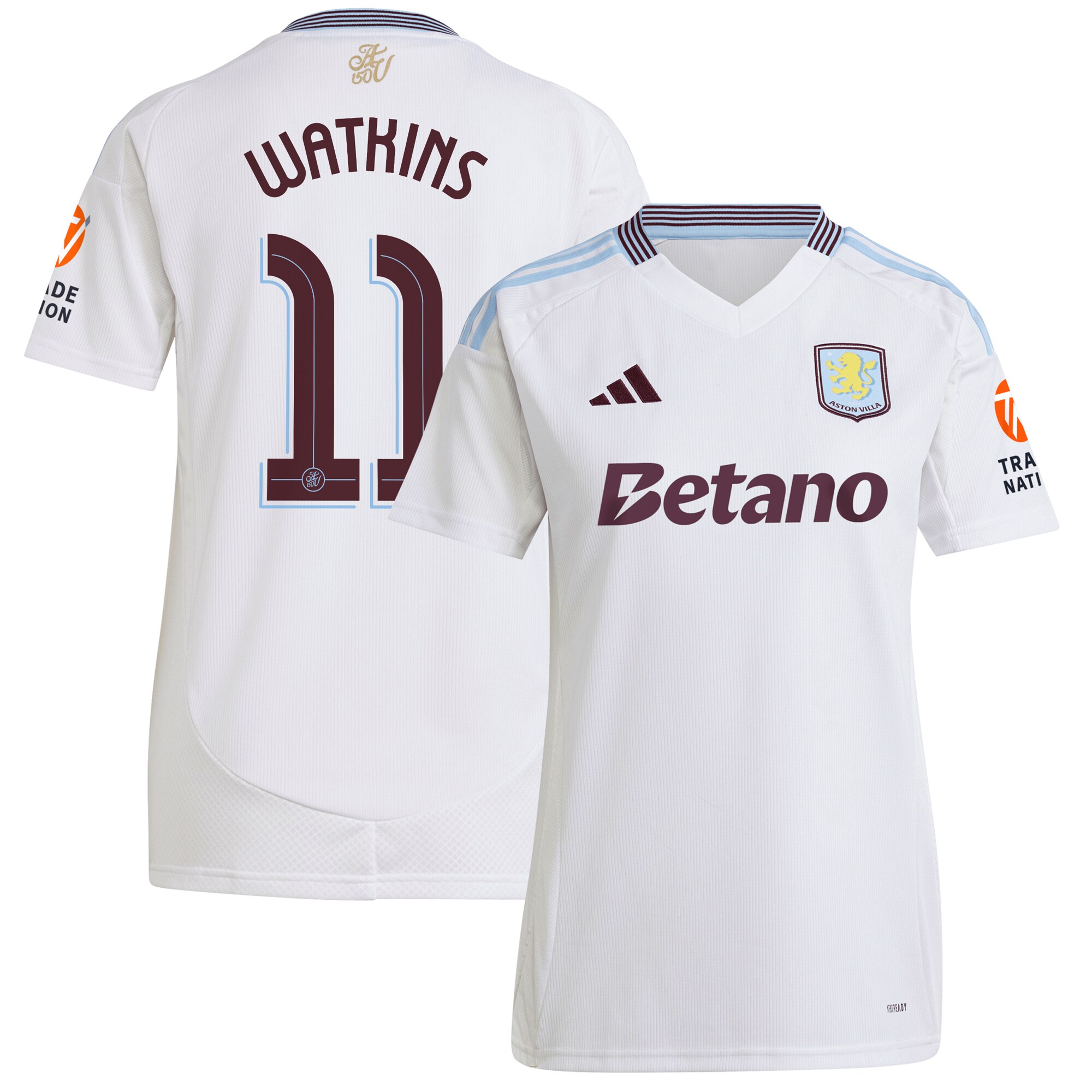 aston villa adidas away shirt 2024-25 – womens with watkins 11 cup printing Collection | Authentic Aston Villa Shirts