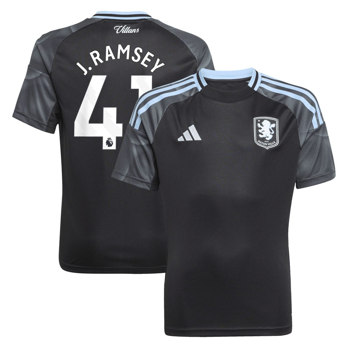 aston villa adidas away shirt 2025-26 – kids with j. ramsey 41 printing Collection | Authentic Aston Villa Shirts