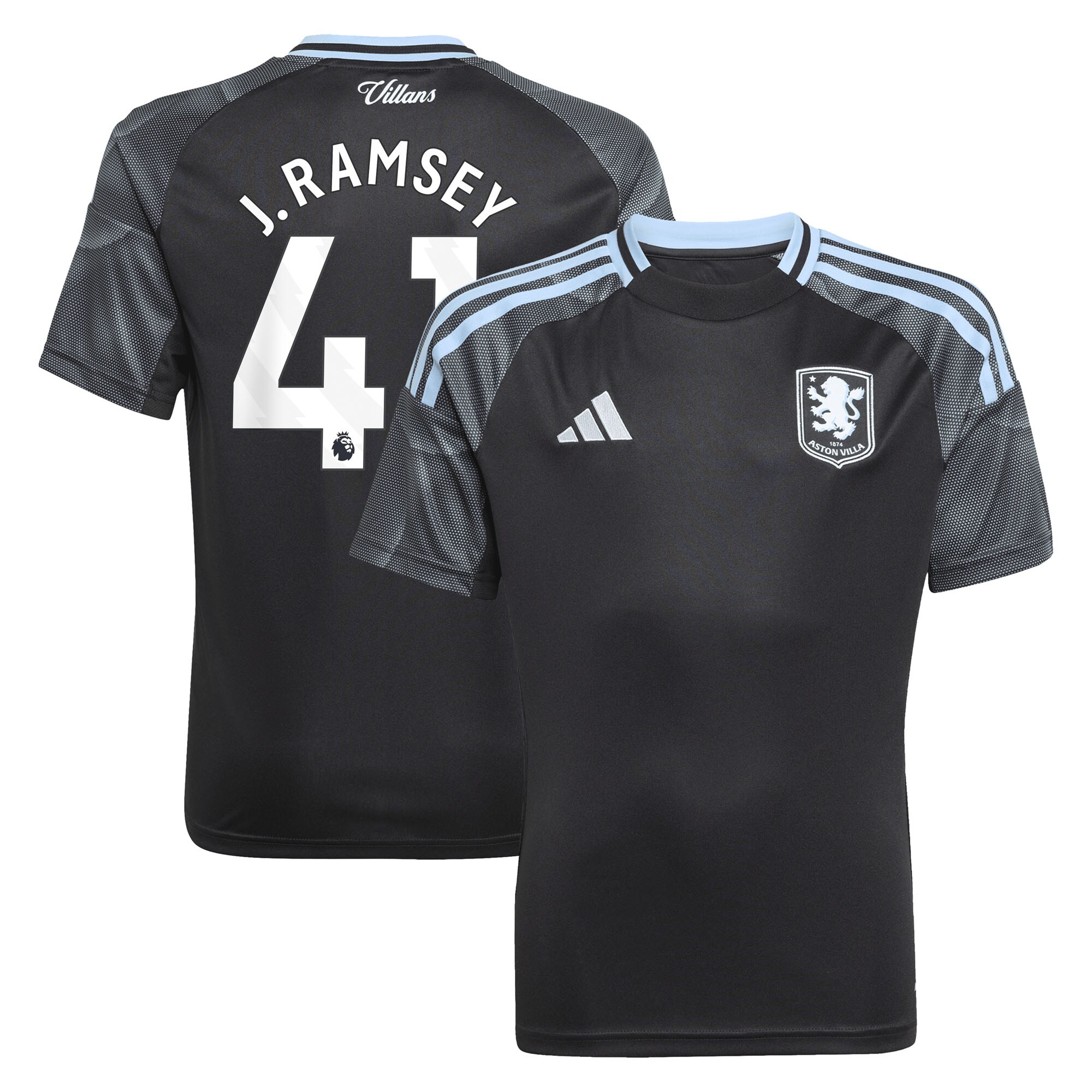 aston villa adidas away shirt 2025-26 – kids with j. ramsey 41 printing Collection | Authentic Aston Villa Shirts