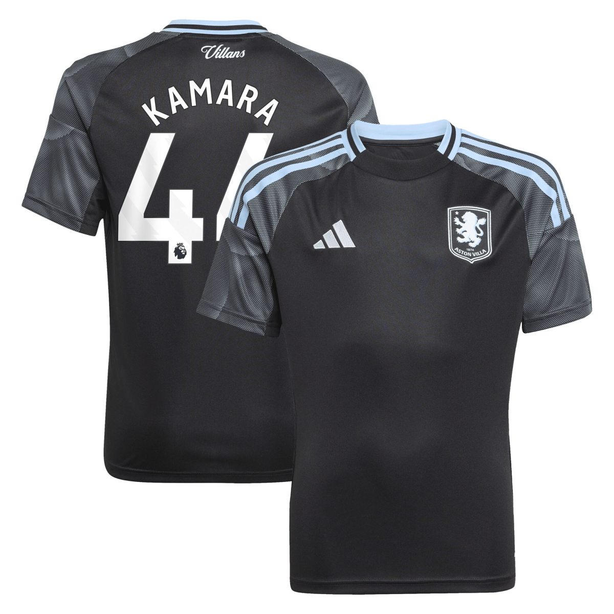 aston villa adidas away shirt 2025-26 – kids with kamara 44 printing Collection | Authentic Aston Villa Shirts