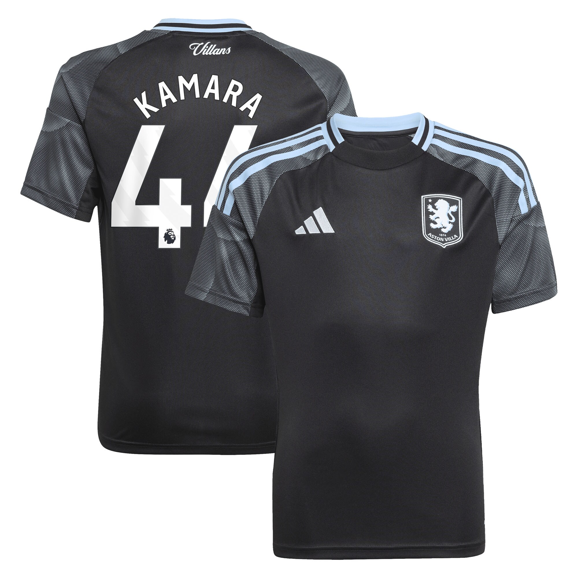 aston villa adidas away shirt 2025-26 – kids with kamara 44 printing Collection | Authentic Aston Villa Shirts