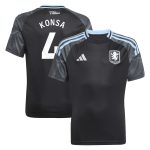 aston villa adidas away shirt 2025-26 – kids with konsa 4 printing Collection | Authentic Aston Villa Shirts