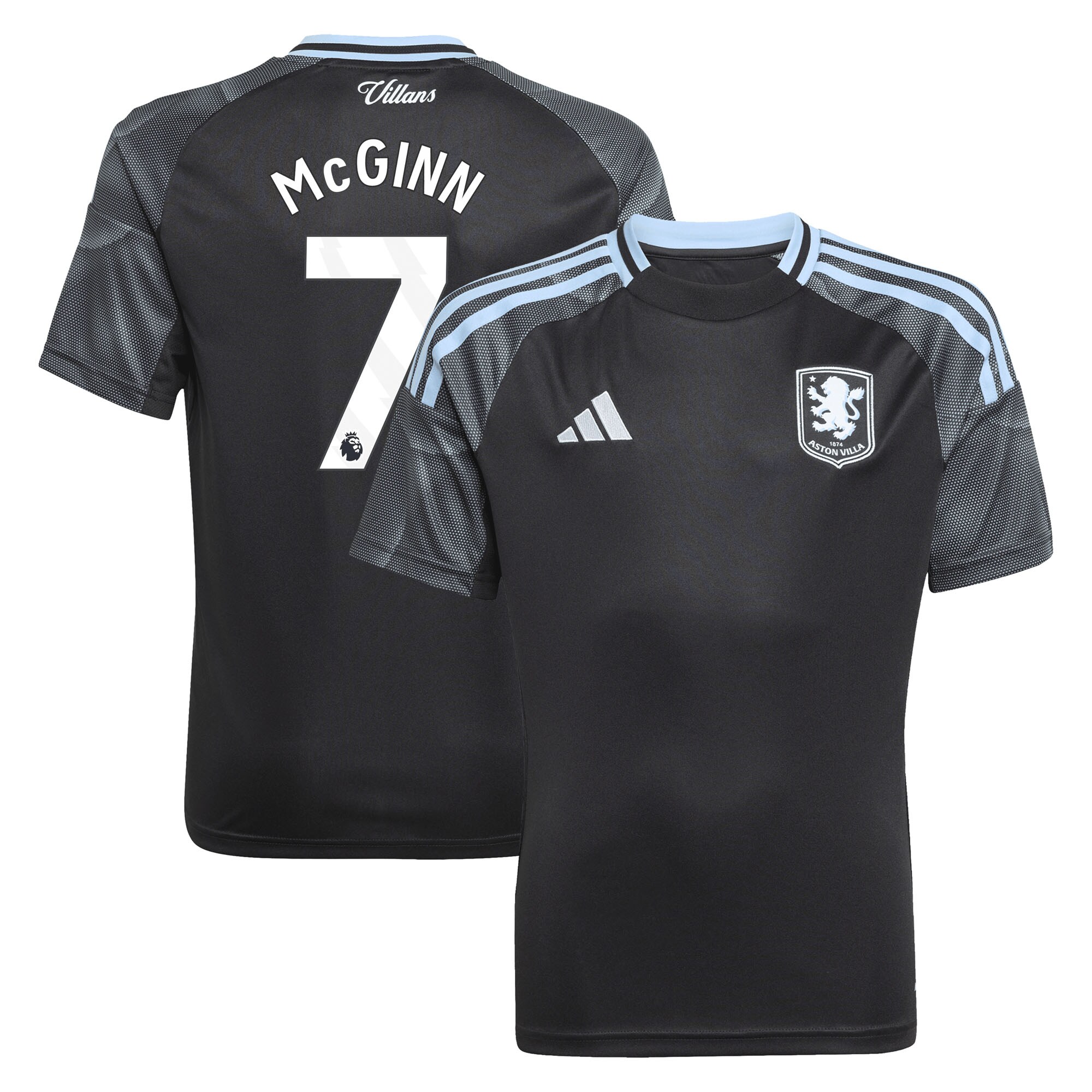 aston villa adidas away shirt 2025-26 – kids with mcginn 7 printing Collection | Authentic Aston Villa Shirts