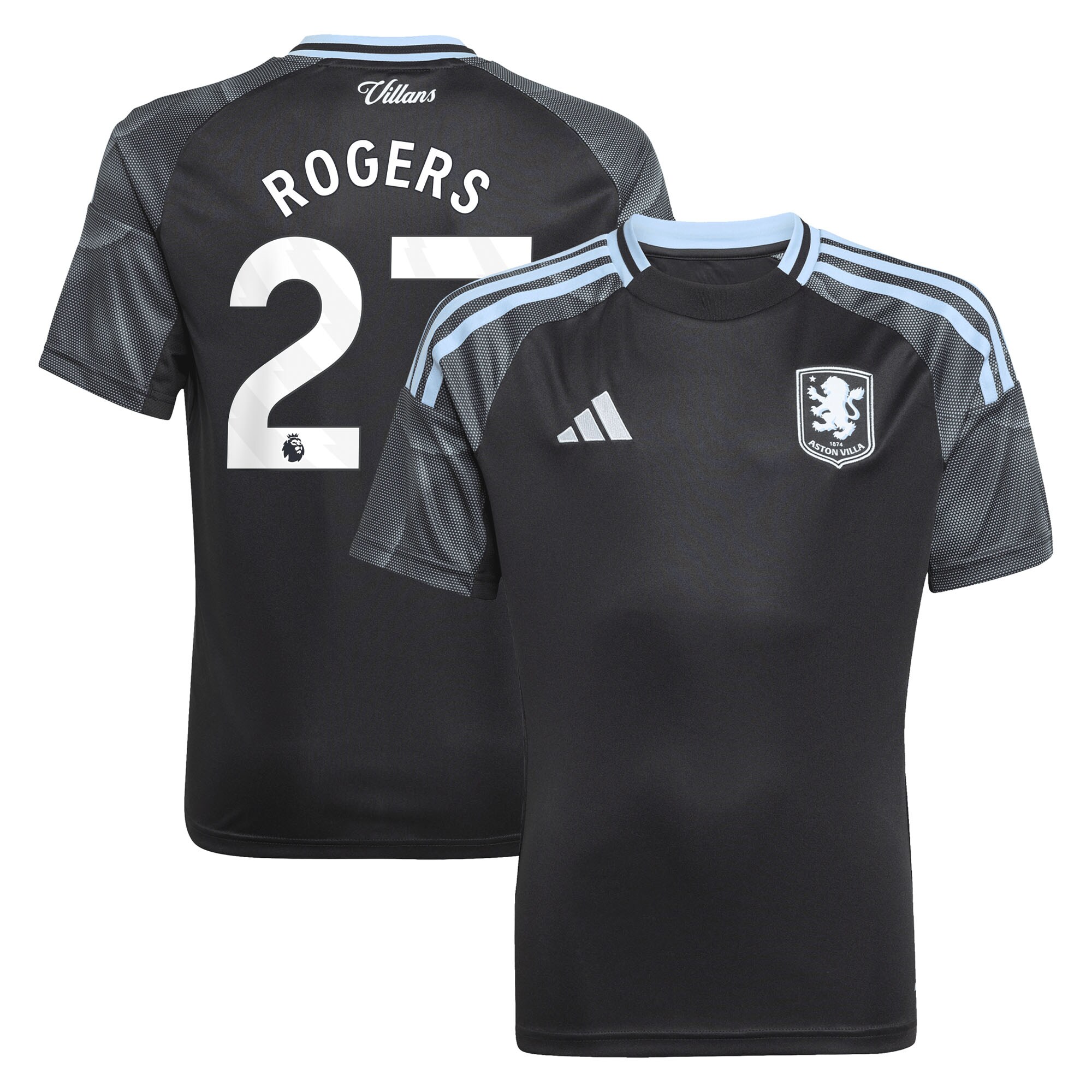 aston villa adidas away shirt 2025-26 – kids with rogers 27 printing Collection | Authentic Aston Villa Shirts