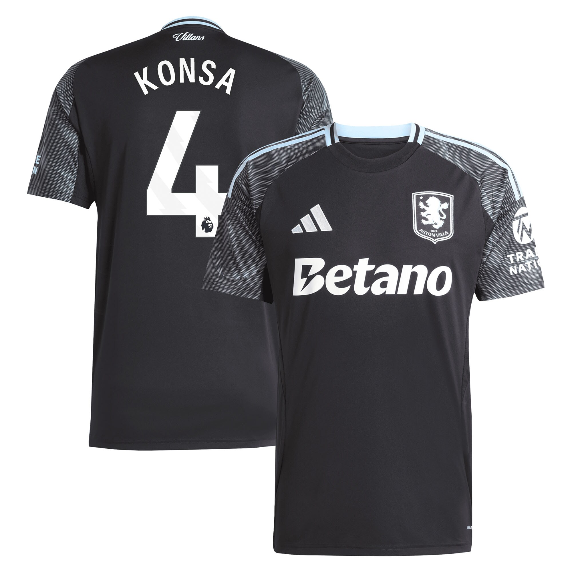 aston villa adidas away shirt 2025-26 with konsa 4 printing Collection | Authentic Aston Villa Shirts