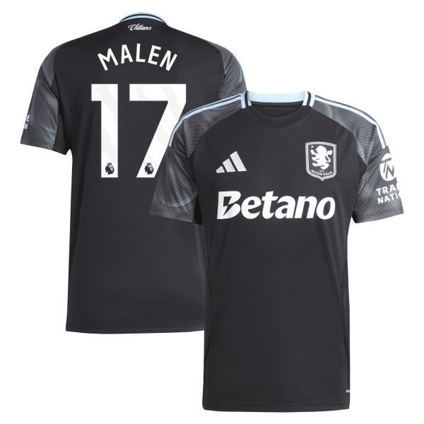 aston villa adidas away shirt 2025-26 with malen 17 printing Collection | Authentic Aston Villa Shirts