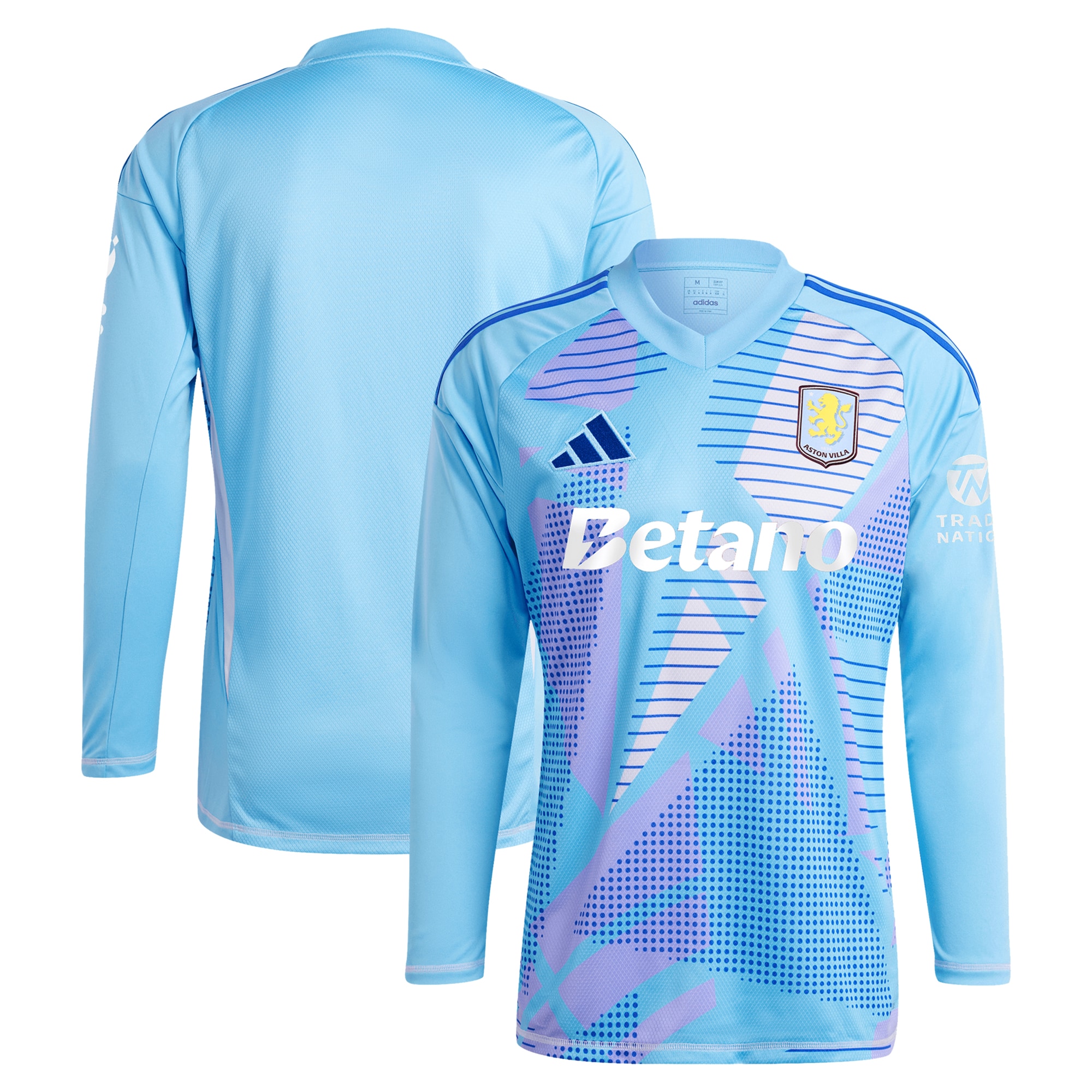 aston villa adidas goalkeeper shirt 2024-25 – long sleeve – 201964005 with custom printing Collection | Authentic Aston Villa Shirts