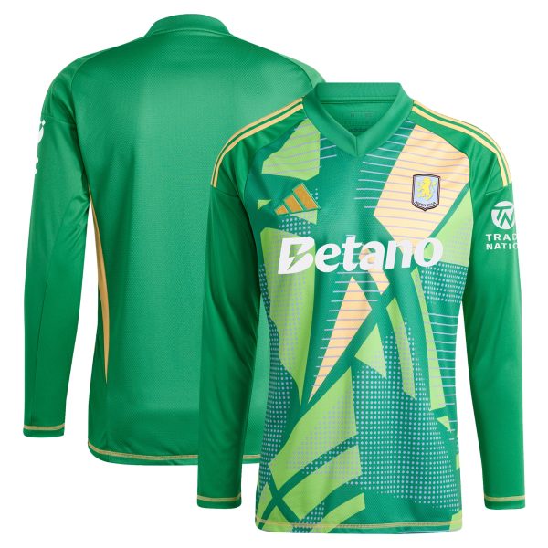 aston villa adidas goalkeeper shirt 2024-25 – long sleeve – 201964009 with custom printing Collection | Authentic Aston Villa Shirts