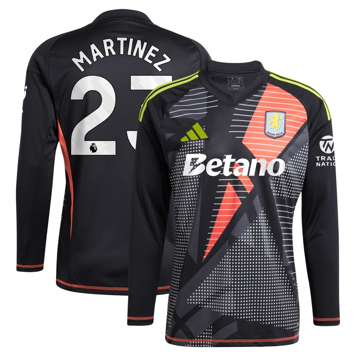 aston villa adidas goalkeeper shirt 2024-25 – long sleeve with martinez 23 printing – 202028938 Collection | Authentic Aston Villa Shirts