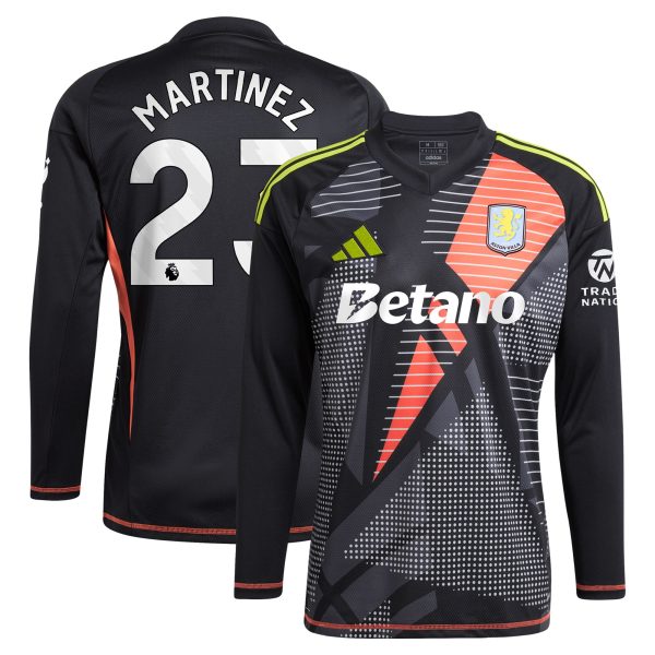 aston villa adidas goalkeeper shirt 2024-25 – long sleeve with martinez 23 printing – 202028938 Collection | Authentic Aston Villa Shirts