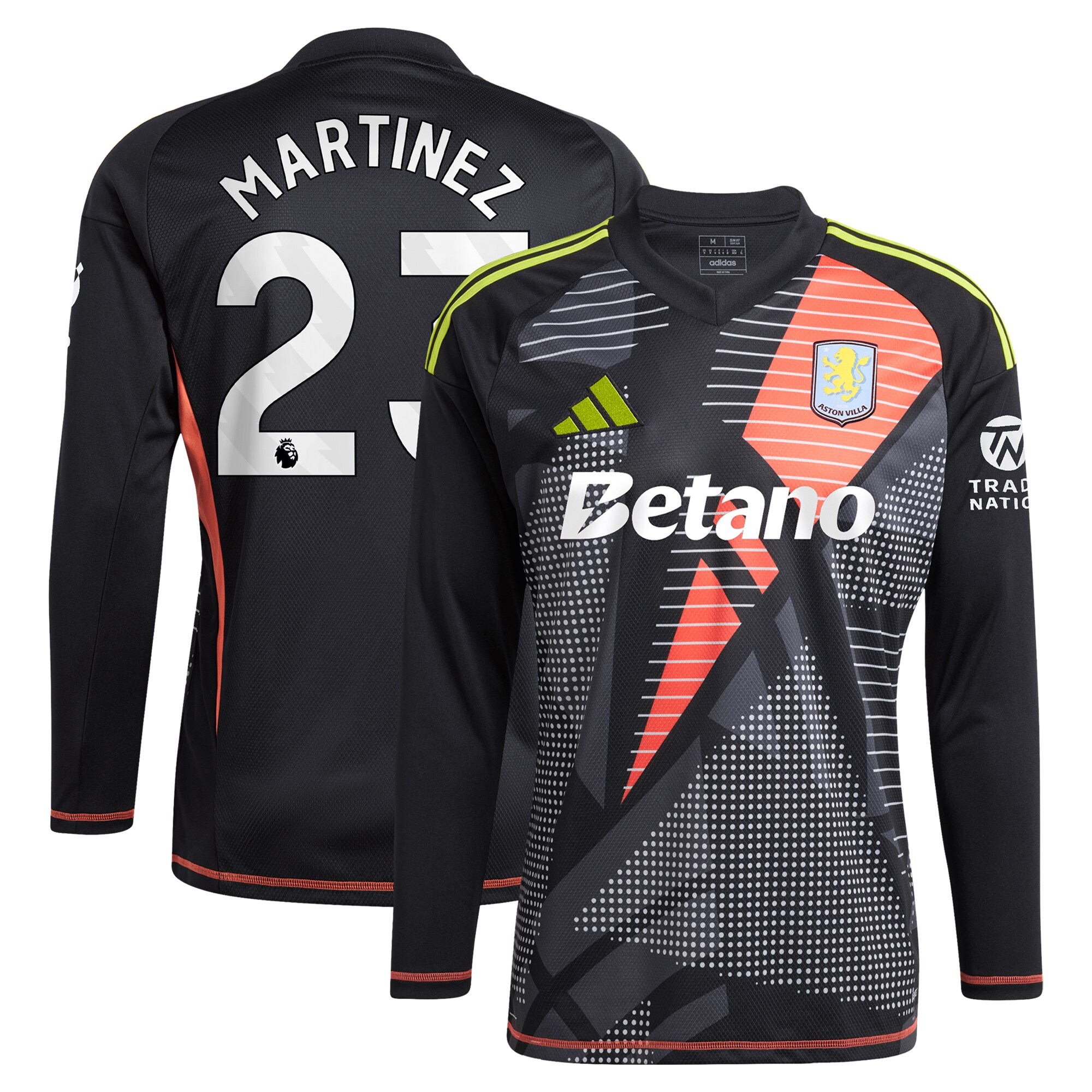aston villa adidas goalkeeper shirt 2024-25 – long sleeve with martinez 23 printing – 202028938 Collection | Authentic Aston Villa Shirts
