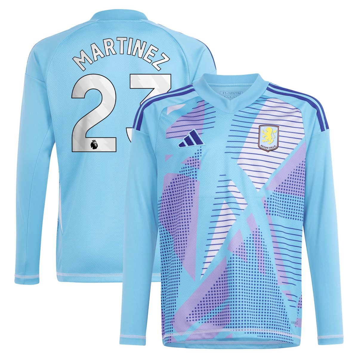 aston villa adidas goalkeeper shirt 2024-25 – long sleeve with martinez 23 printing – 202030980 Collection | Authentic Aston Villa Shirts