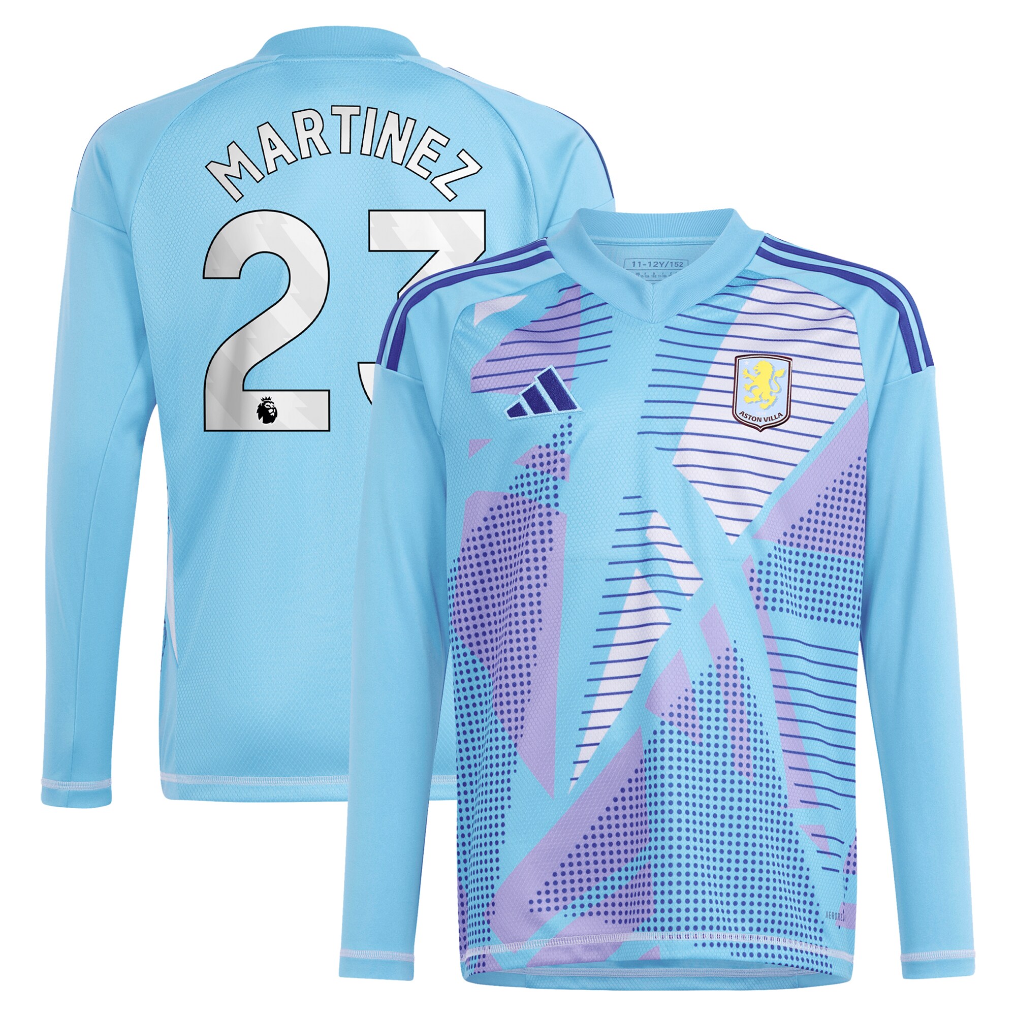 aston villa adidas goalkeeper shirt 2024-25 – long sleeve with martinez 23 printing – 202030980 Collection | Authentic Aston Villa Shirts