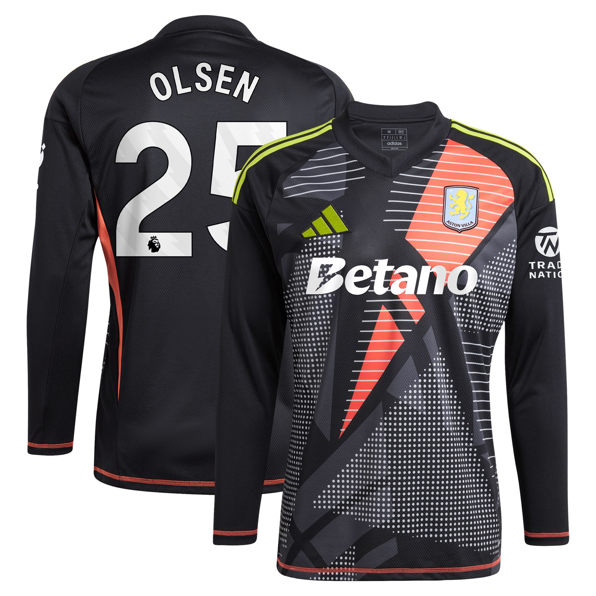 aston villa adidas goalkeeper shirt 2024-25 – long sleeve with olsen 25 printing – 202028939 Collection | Authentic Aston Villa Shirts
