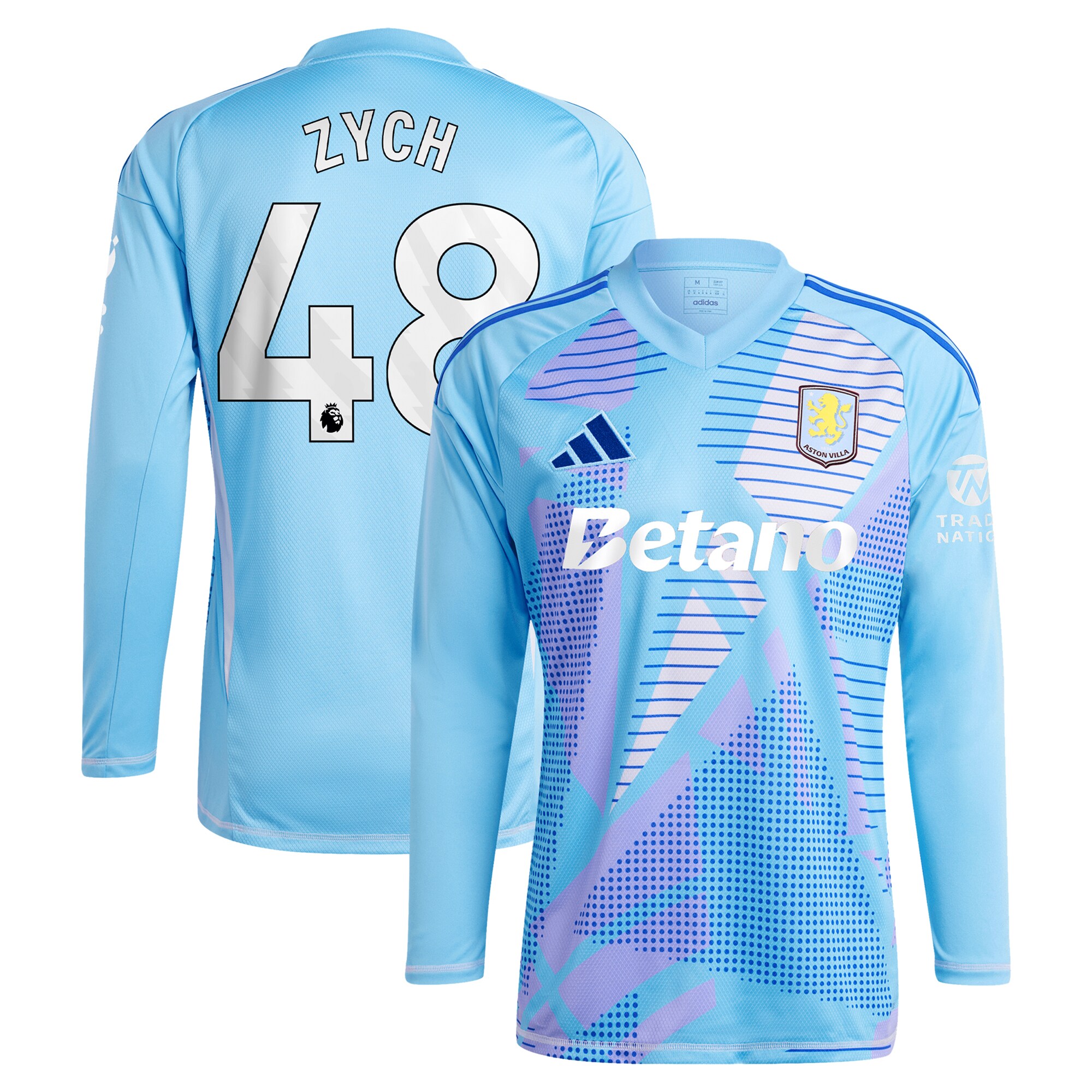 aston villa adidas goalkeeper shirt 2024-25 – long sleeve with zych 48 printing – 202153092 Collection | Authentic Aston Villa Shirts
