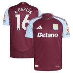 aston villa adidas home authentic shirt 2024-25 with a.garcía 16 printing Collection | Authentic Aston Villa Shirts