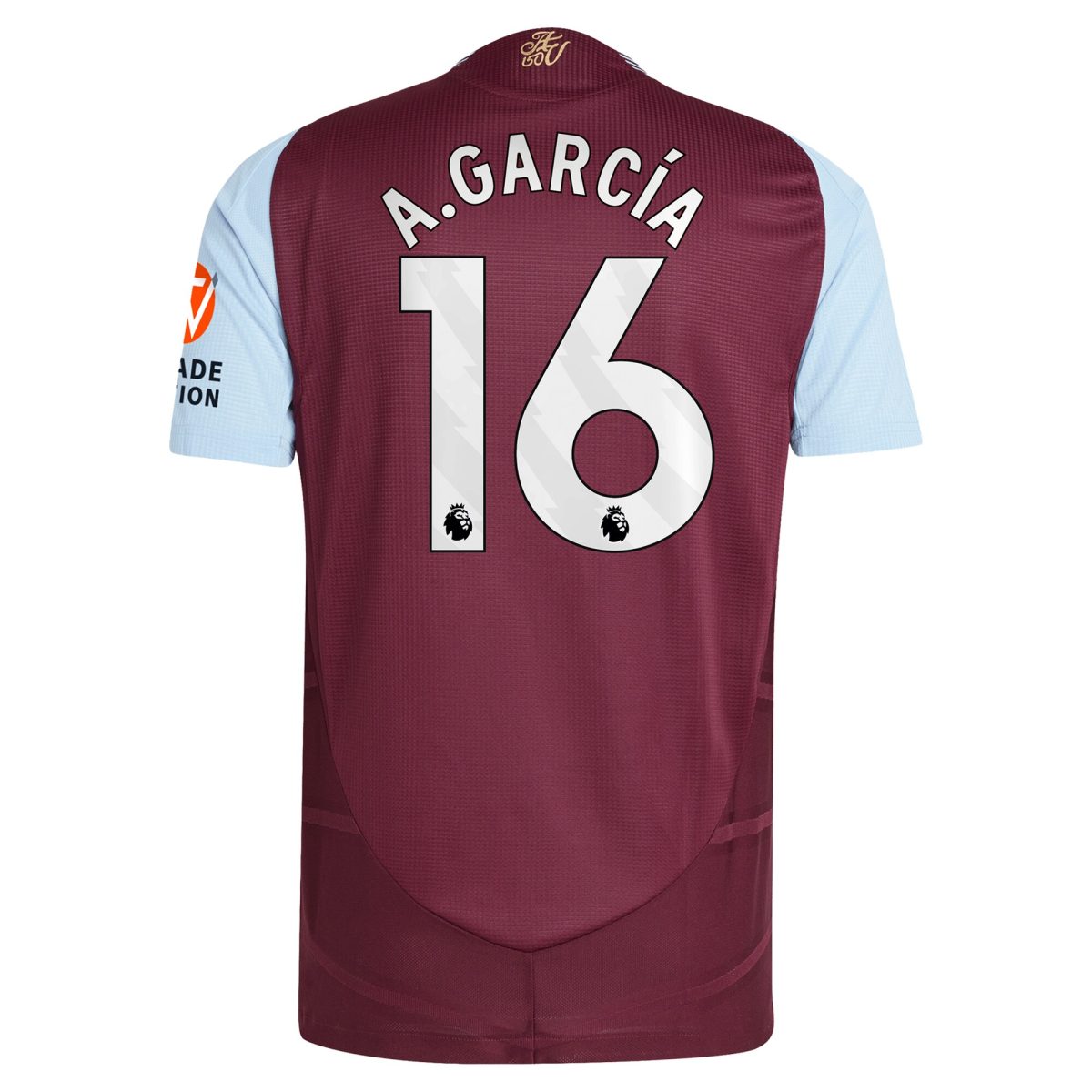aston villa adidas home authentic shirt 2024-25 with a.garcía 16 printing Collection | Authentic Aston Villa Shirts