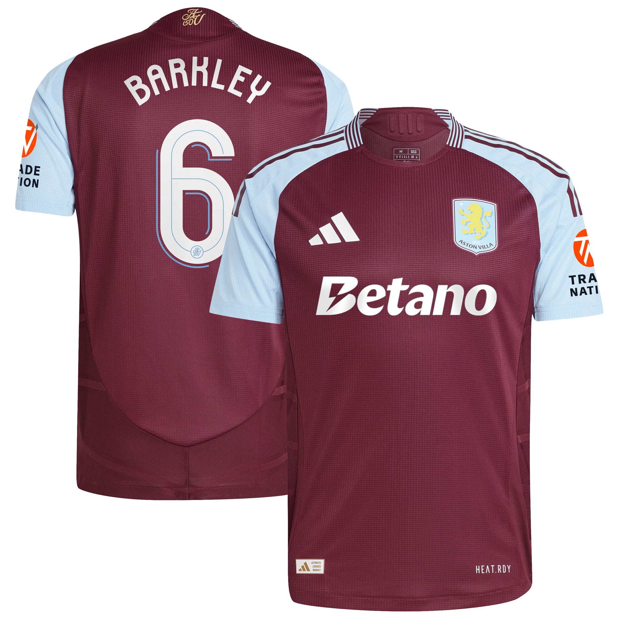 aston villa adidas home authentic shirt 2024-25 with barkley 6 cup printing Collection | Authentic Aston Villa Shirts
