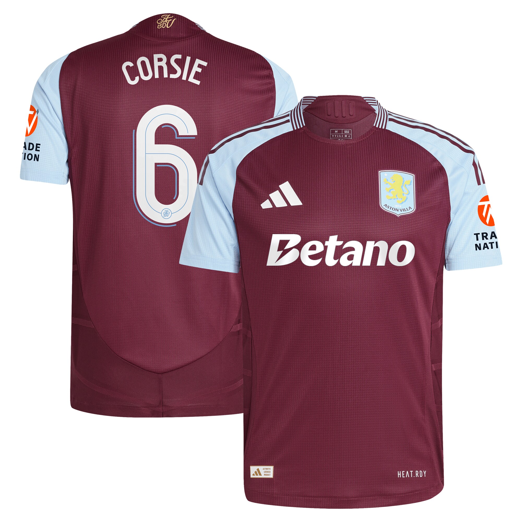 aston villa adidas home authentic shirt 2024-25 with corsie 6 cup printing Collection | Authentic Aston Villa Shirts