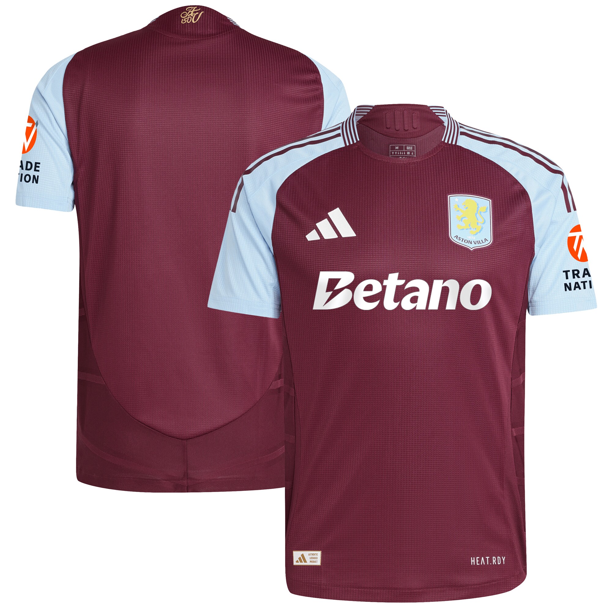 aston villa adidas home authentic shirt 2024-25 with custom printing Collection | Authentic Aston Villa Shirts