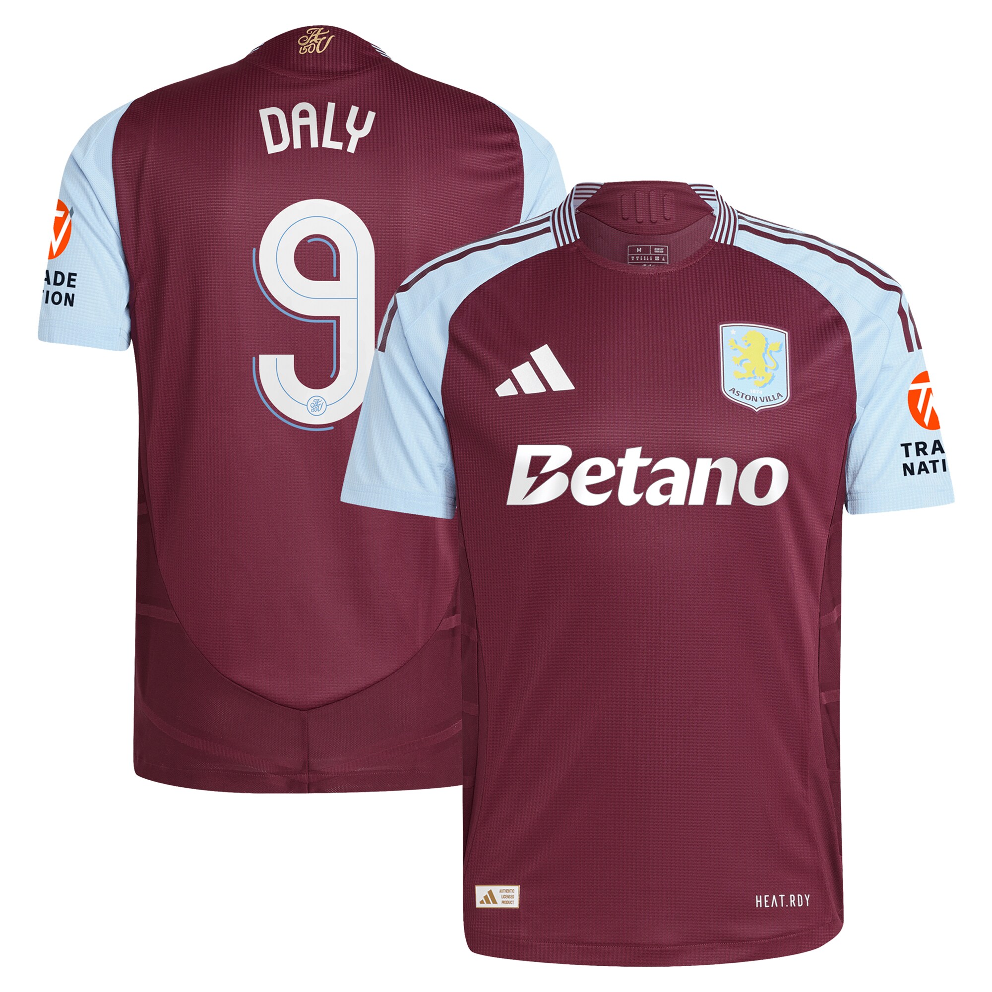 aston villa adidas home authentic shirt 2024-25 with daly 9 cup printing Collection | Authentic Aston Villa Shirts
