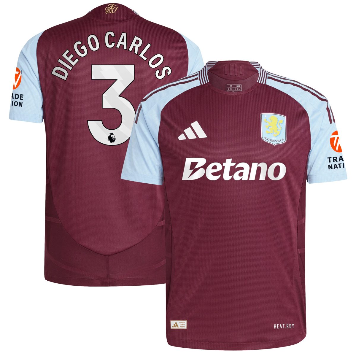 aston villa adidas home authentic shirt 2024-25 with diego carlos 3 printing Collection | Authentic Aston Villa Shirts