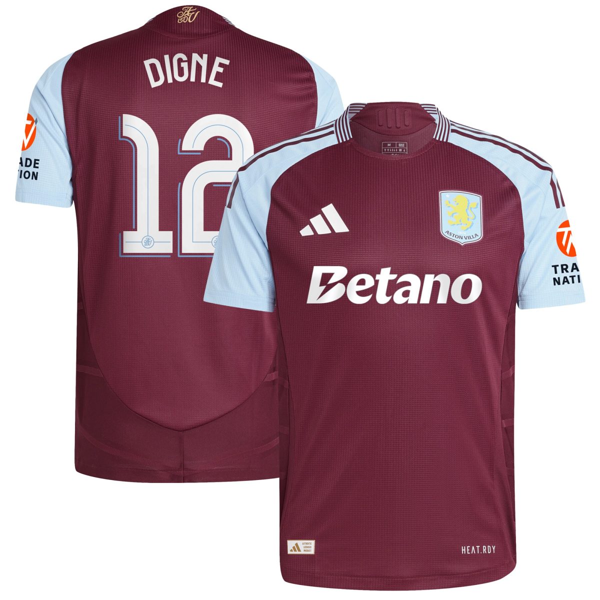 aston villa adidas home authentic shirt 2024-25 with digne 12 cup printing Collection | Authentic Aston Villa Shirts