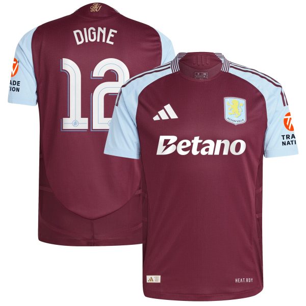 aston villa adidas home authentic shirt 2024-25 with digne 12 cup printing Collection | Authentic Aston Villa Shirts