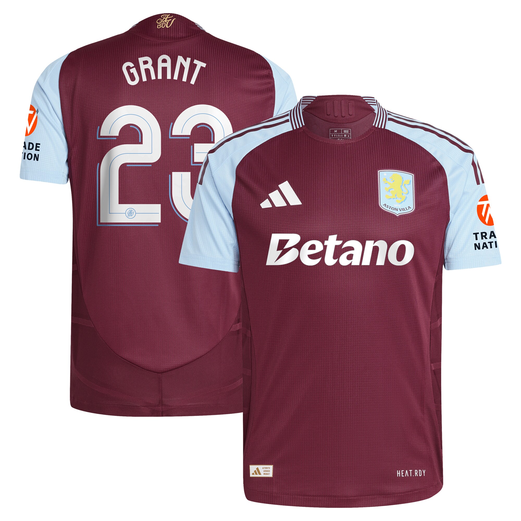 aston villa adidas home authentic shirt 2024-25 with grant 23 cup printing Collection | Authentic Aston Villa Shirts