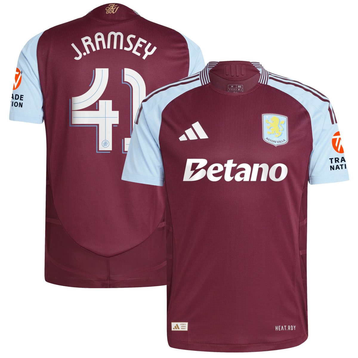 aston villa adidas home authentic shirt 2024-25 with j. ramsey 41 cup printing Collection | Authentic Aston Villa Shirts