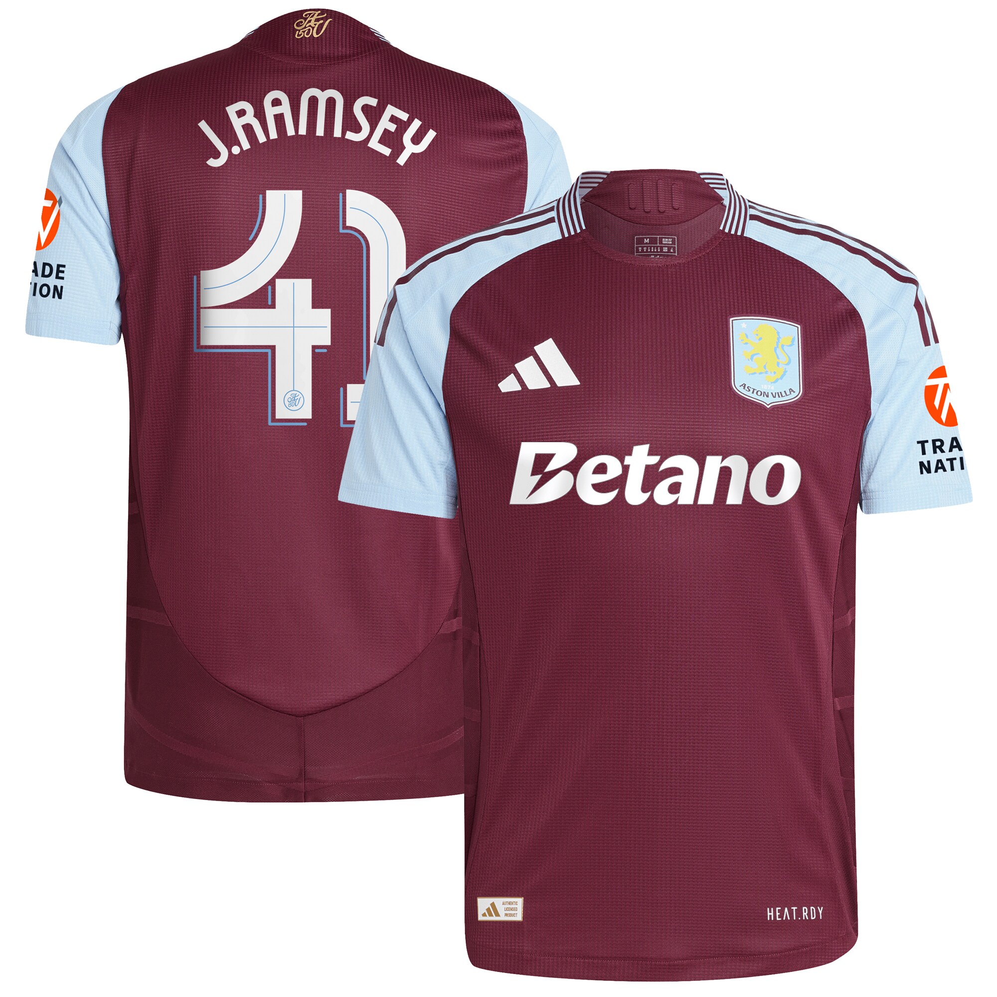aston villa adidas home authentic shirt 2024-25 with j. ramsey 41 cup printing Collection | Authentic Aston Villa Shirts