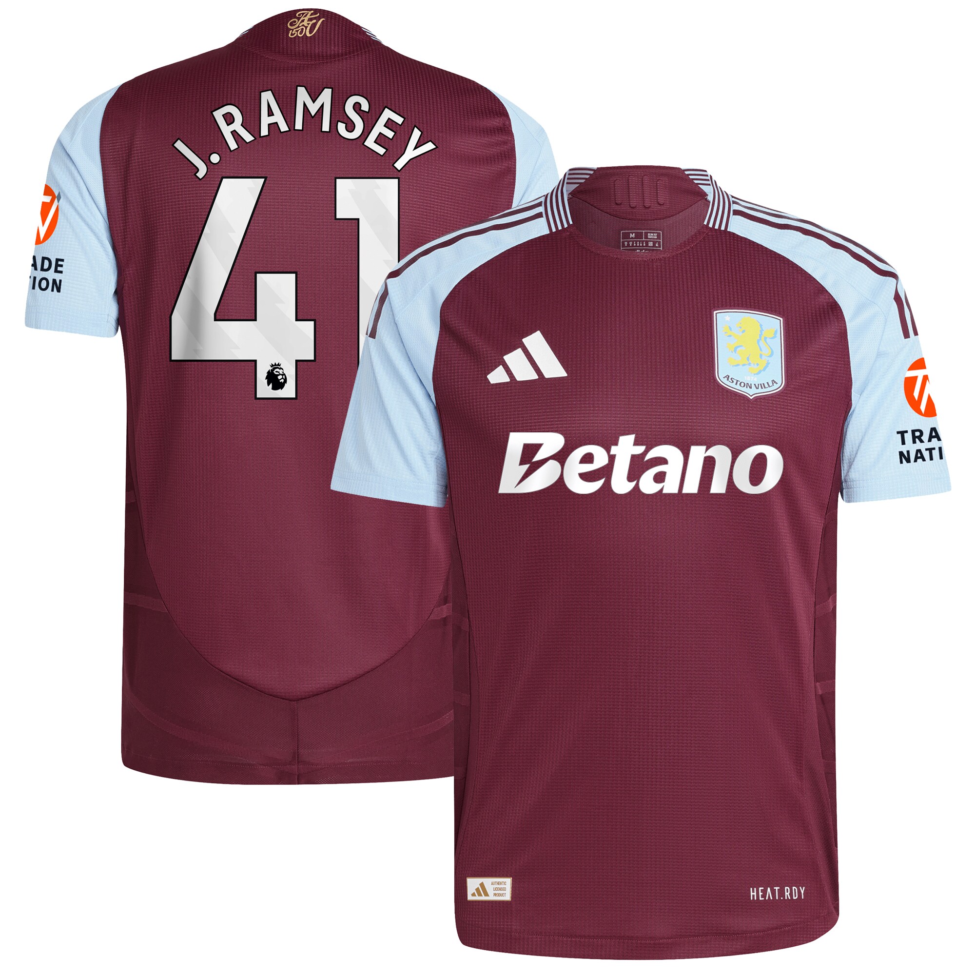 aston villa adidas home authentic shirt 2024-25 with j. ramsey 41 printing Collection | Authentic Aston Villa Shirts