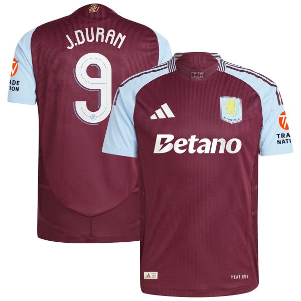 aston villa adidas home authentic shirt 2024-25 with j.duran 9 cup printing Collection | Authentic Aston Villa Shirts