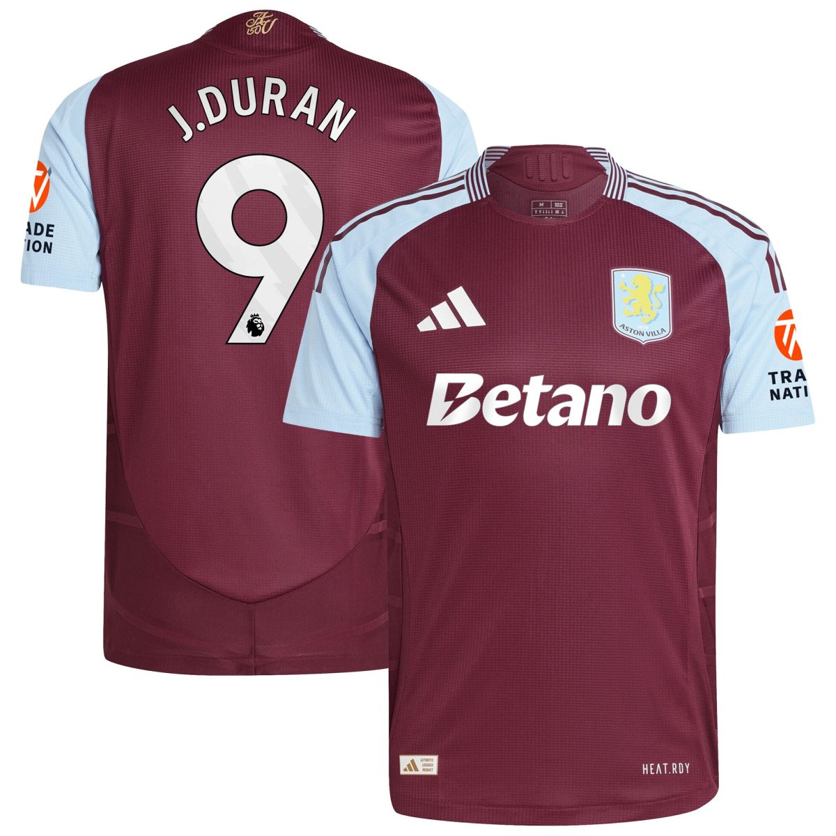 aston villa adidas home authentic shirt 2024-25 with j.duran 9 printing Collection | Authentic Aston Villa Shirts
