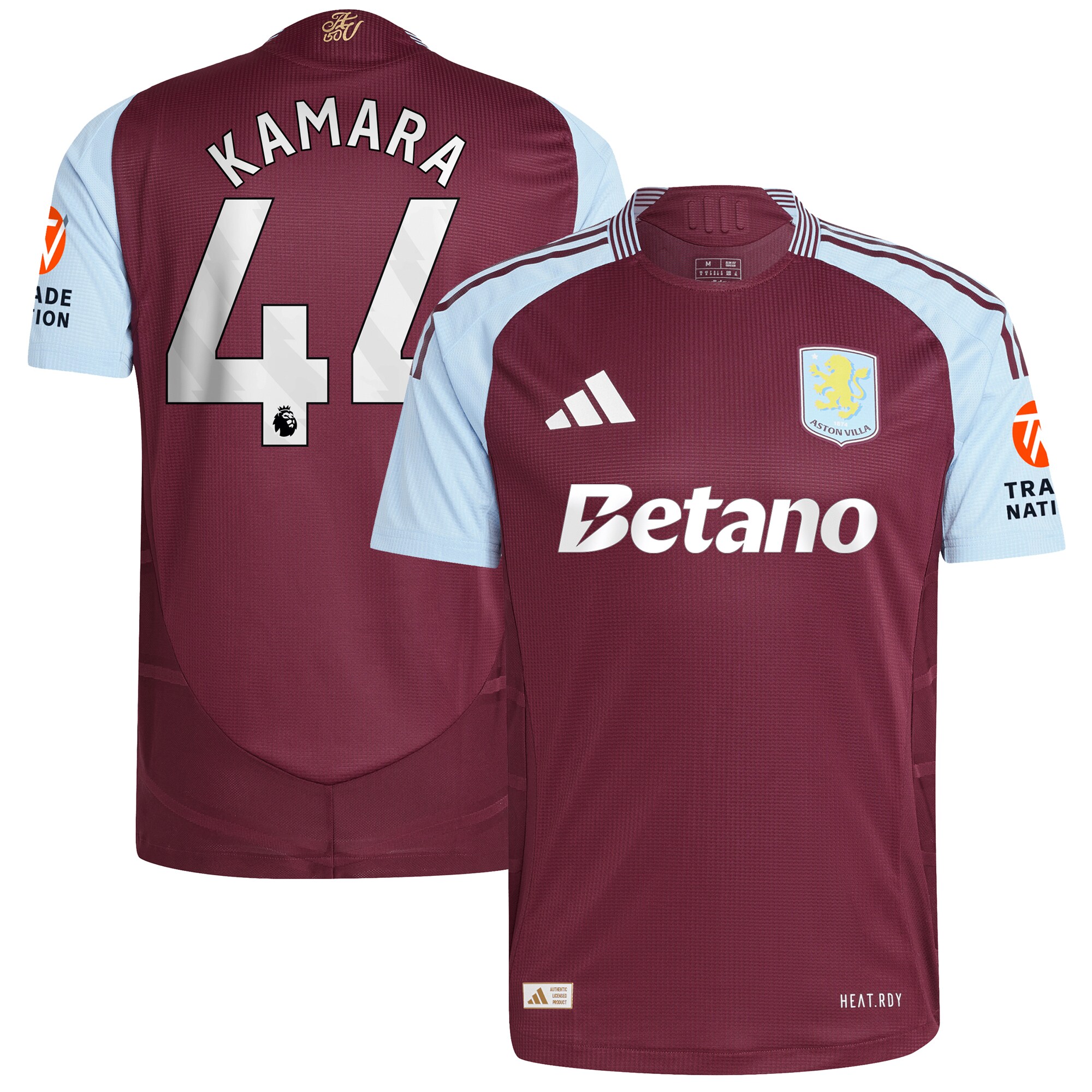 aston villa adidas home authentic shirt 2024-25 with kamara 44 printing Collection | Authentic Aston Villa Shirts