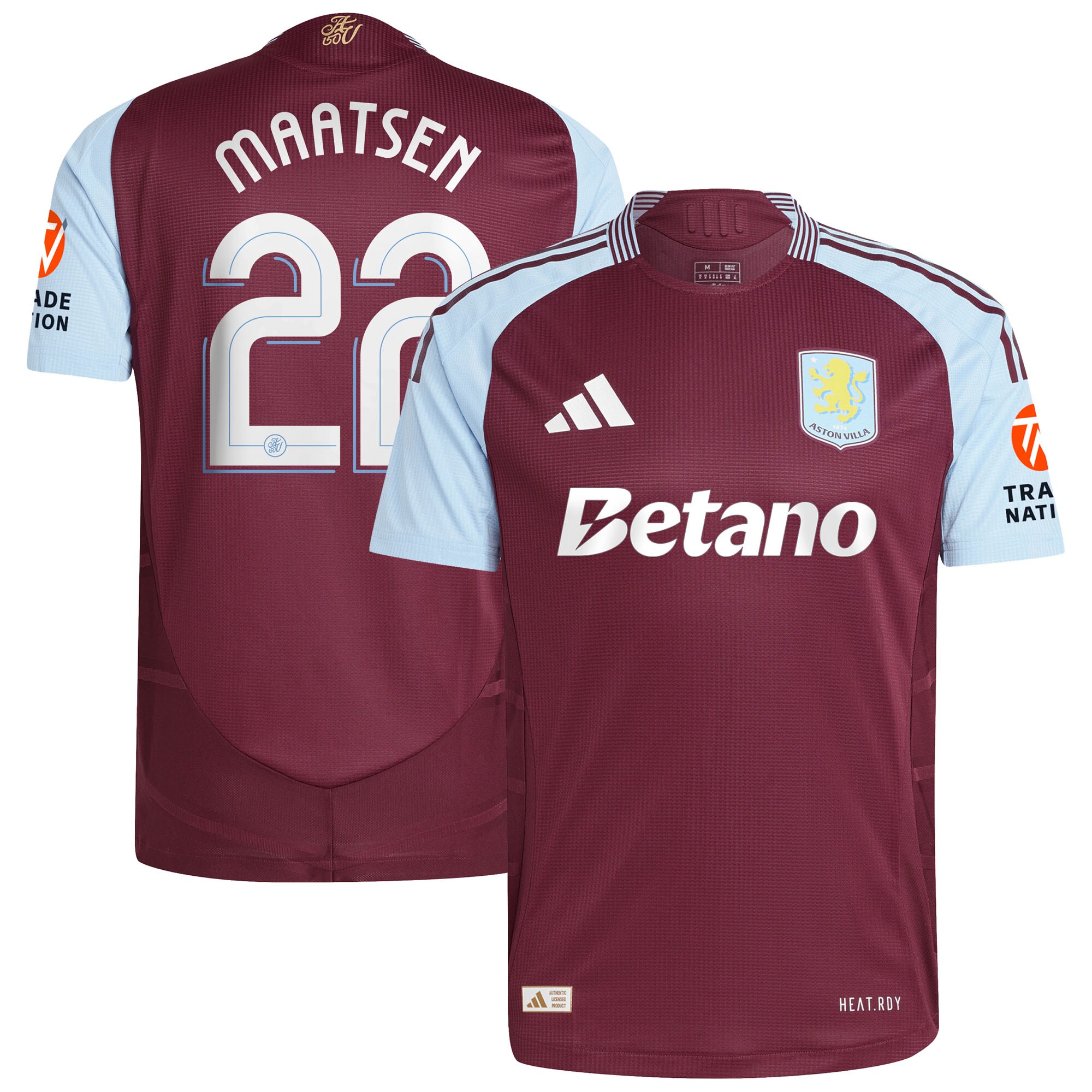 aston villa adidas home authentic shirt 2024-25 with maatsen 22 cup printing Collection | Authentic Aston Villa Shirts