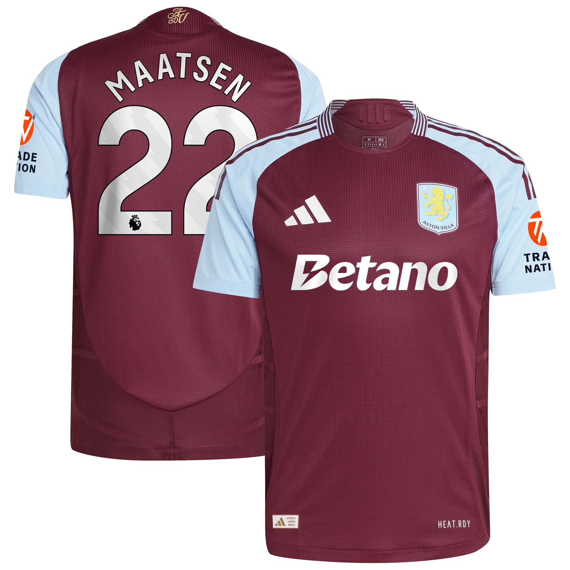 aston villa adidas home authentic shirt 2024-25 with maatsen 22 printing Collection | Authentic Aston Villa Shirts