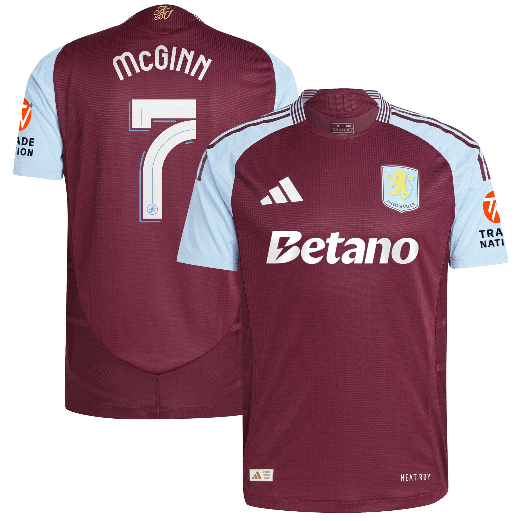 aston villa adidas home authentic shirt 2024-25 with mcginn 7 cup printing Collection | Authentic Aston Villa Shirts