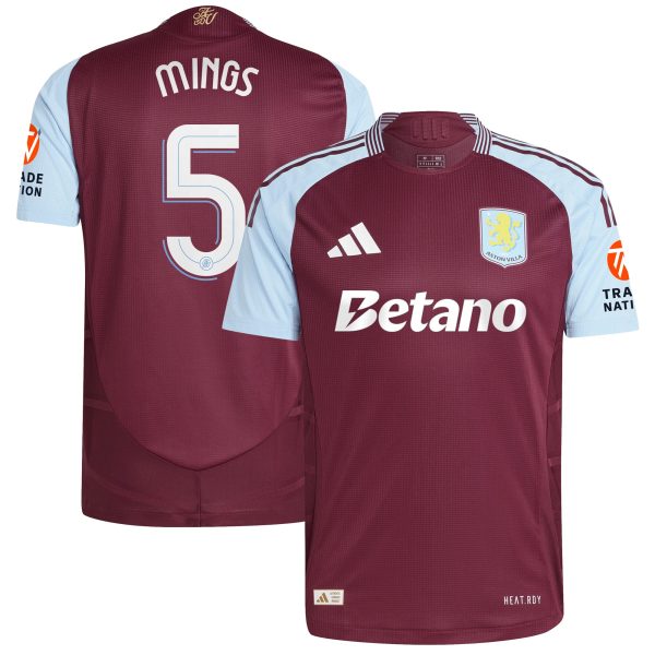 aston villa adidas home authentic shirt 2024-25 with mings 5 cup printing Collection | Authentic Aston Villa Shirts