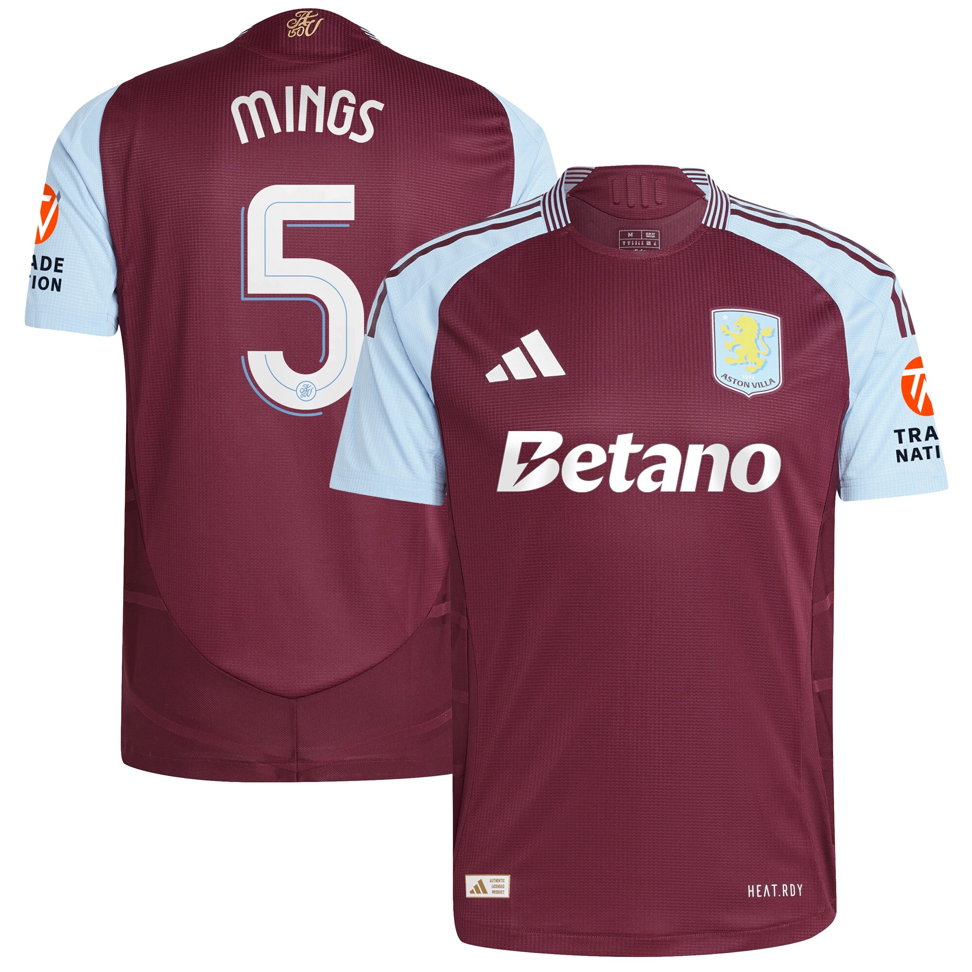 aston villa adidas home authentic shirt 2024-25 with mings 5 cup printing Collection | Authentic Aston Villa Shirts