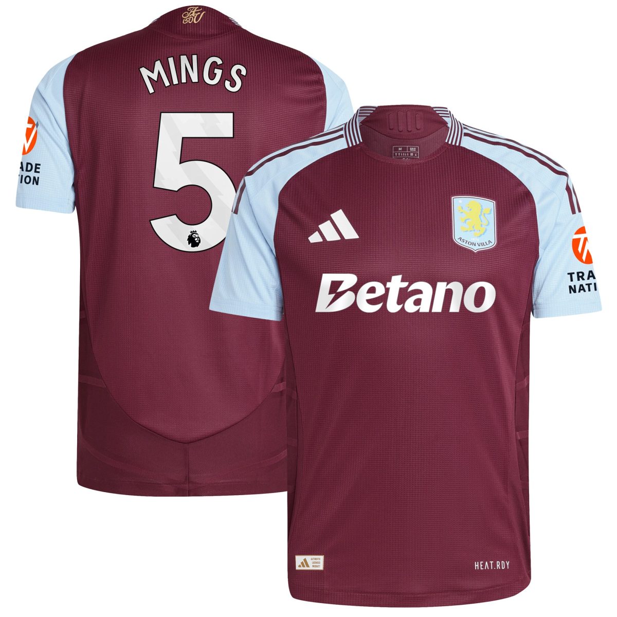 aston villa adidas home authentic shirt 2024-25 with mings 5 printing Collection | Authentic Aston Villa Shirts