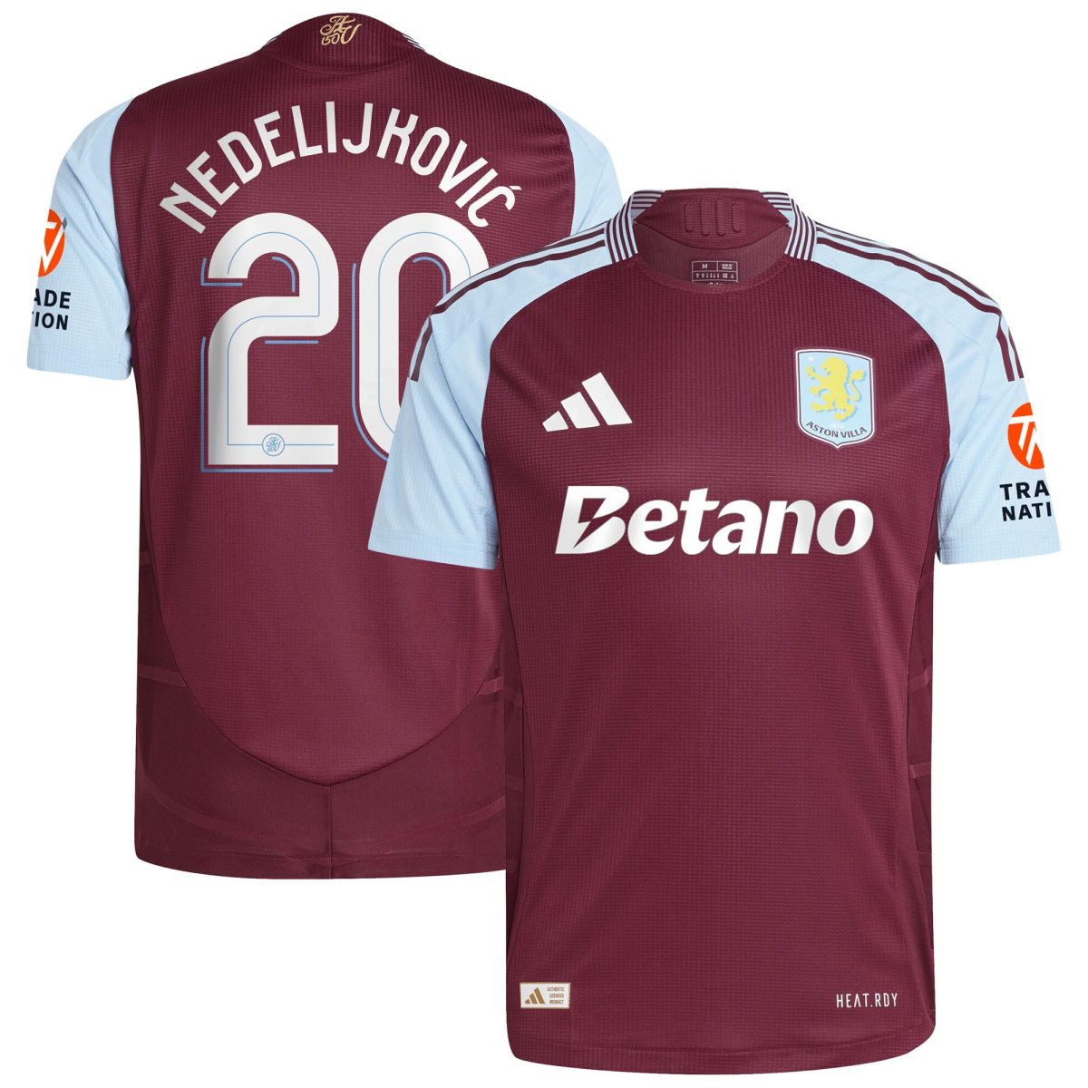 aston villa adidas home authentic shirt 2024-25 with nedeljković 20 cup printing Collection | Authentic Aston Villa Shirts