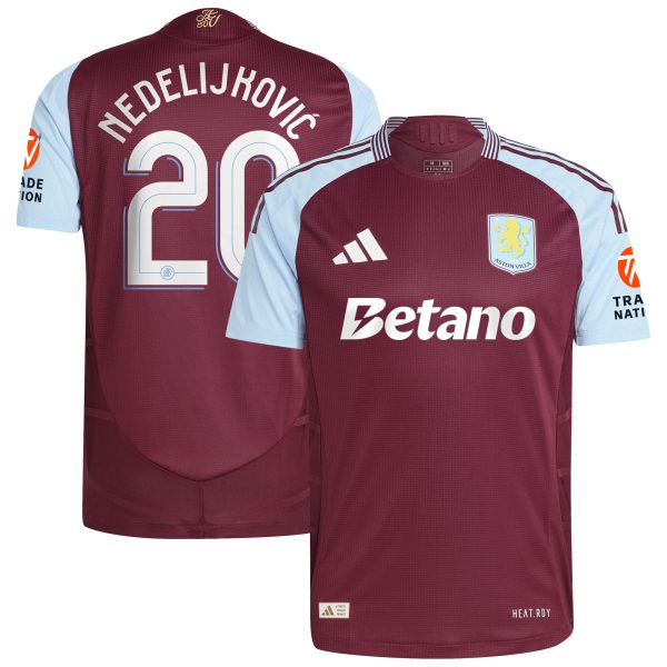 aston villa adidas home authentic shirt 2024-25 with nedeljković 20 cup printing Collection | Authentic Aston Villa Shirts
