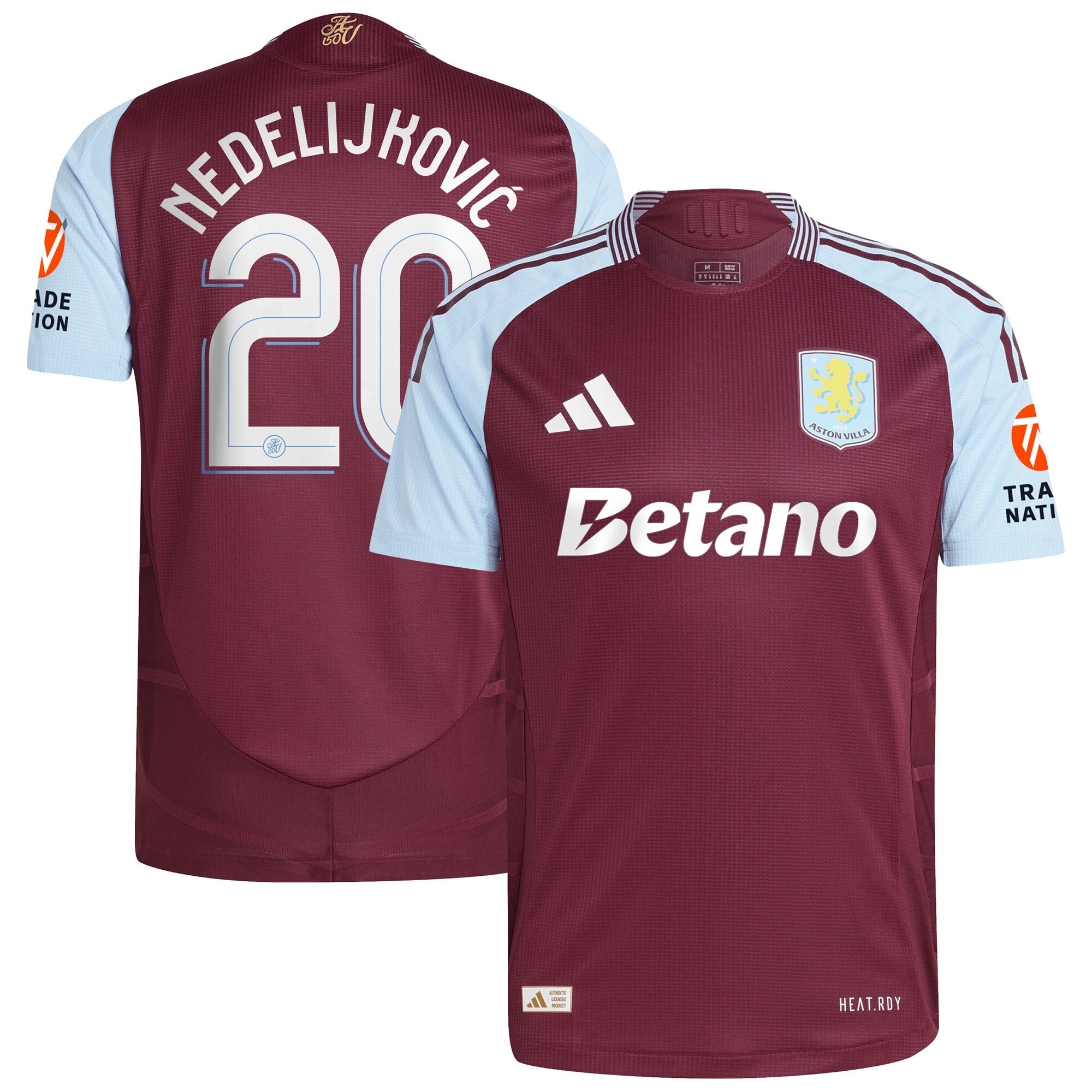 aston villa adidas home authentic shirt 2024-25 with nedeljković 20 cup printing Collection | Authentic Aston Villa Shirts