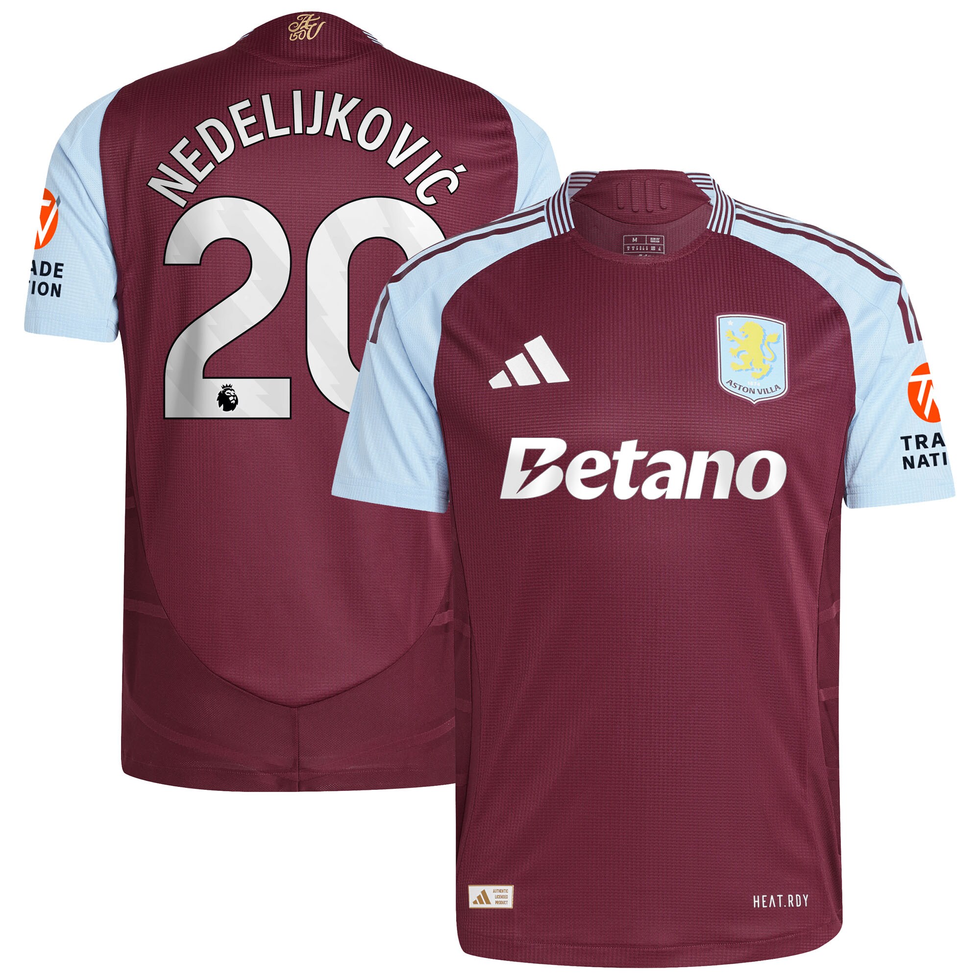 aston villa adidas home authentic shirt 2024-25 with nedeljković 20 printing Collection | Authentic Aston Villa Shirts