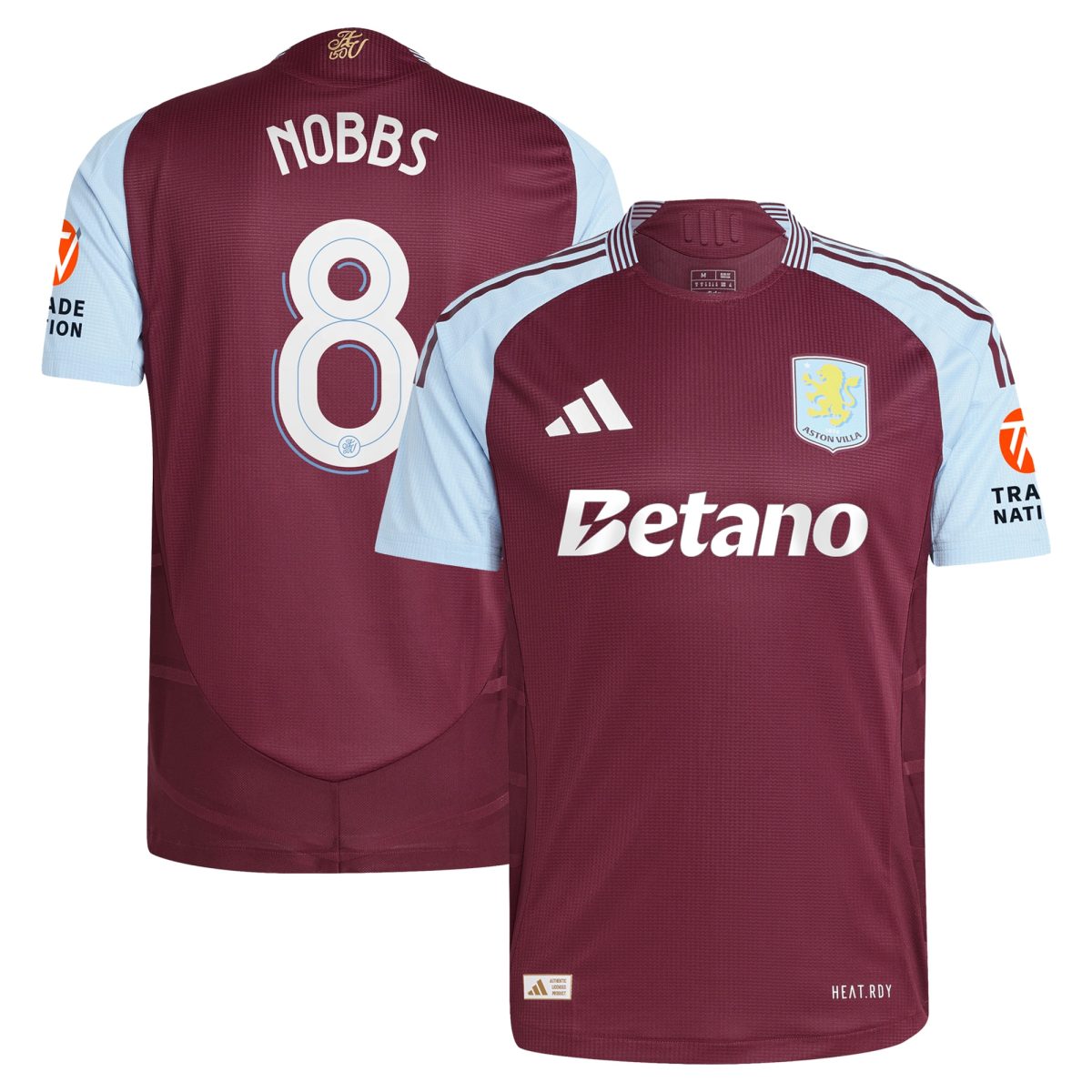 aston villa adidas home authentic shirt 2024-25 with nobbs 8 cup printing Collection | Authentic Aston Villa Shirts